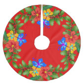 Hawaiian Flowers Hibiscus Red Kerstboom Rok (Voorkant)