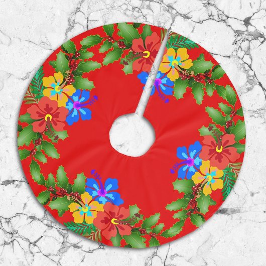 Hawaiian Flowers Hibiscus Red Kerstboom Rok