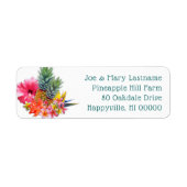 Hawaiian Flowers Pineapple Return Address Labels (Voorkant)