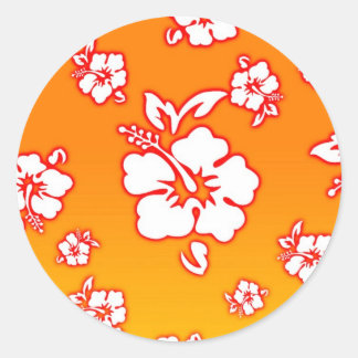 Hawaiian Flowers Ronde Sticker