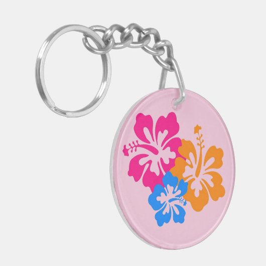 Hawaiian Flowers Sleutelhanger (Voorkant Links)