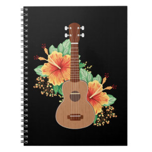 Hawaiian Flowers Ukulele Guitar Hawaii Notitieboek
