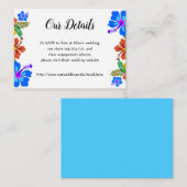 Hawaiian Flowers Wedding Details Enclosure Kaarten (Voorkant / Achterkant)