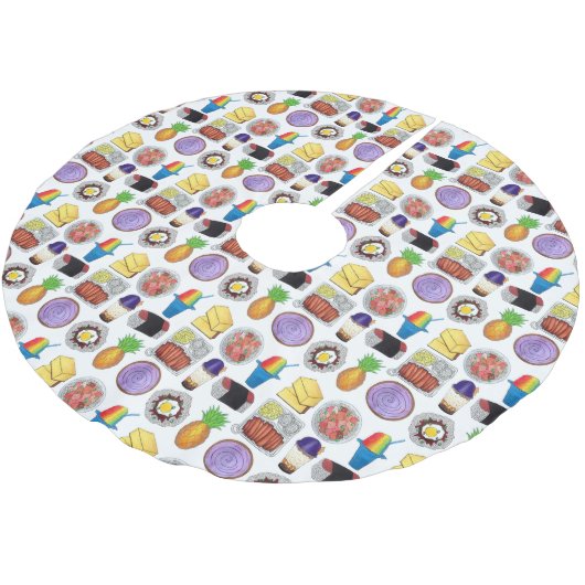 Hawaiian Foods Loco Moco Ahi Tuna Poké Musubi Kerstboom Rok (Gekanteld)