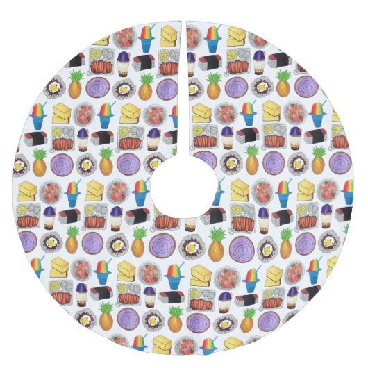 Hawaiian Foods Loco Moco Ahi Tuna Poké Musubi Kerstboom Rok (Voorkant)