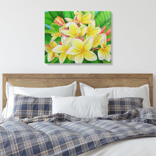 Hawaiian Frangipani Canvas Afdruk (Insitu (Slaapkamer))