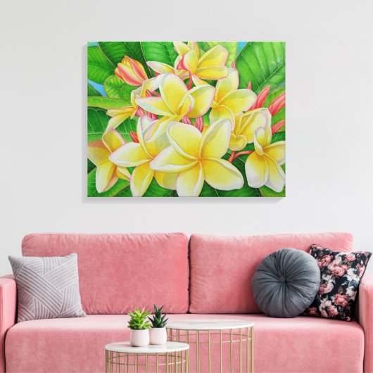 Hawaiian Frangipani Canvas Afdruk (Insitu (Woonkamer))