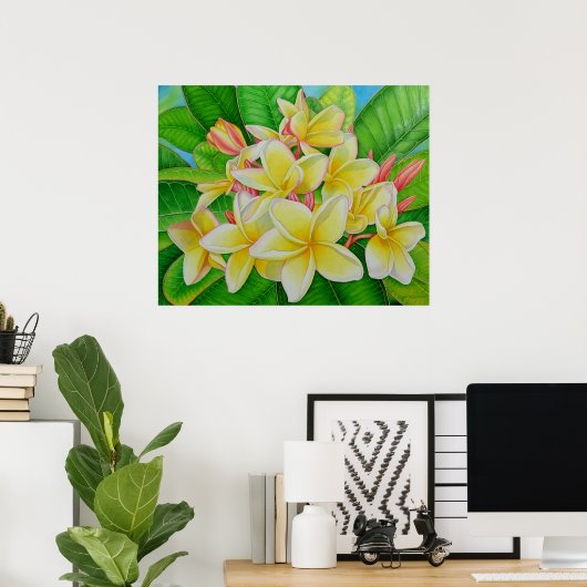 Hawaiian Frangipani Poster (Thuiskantoor)