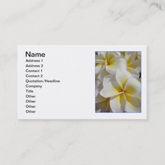 Hawaiian Frangipani Visitekaartje (Voorkant)