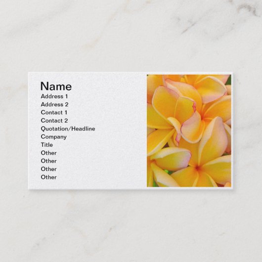Hawaiian Frangipani Visitekaartje (Voorkant)