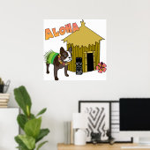 Hawaiian French Bulldog Hula Tiki Posters (Thuiskantoor)