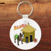 Hawaiian French Bulldog Tiki Hula Sleutelhangers (Voorkant)
