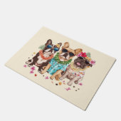 Hawaiian French Bulldogs Flower Lei Deurmat (Schuin)