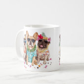 Hawaiian French Bulldogs Flower Lei Koffiemok (Voorkant links)