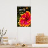 Hawaiian Fuchsia and Oranje Hibiscus Motivatie Poster (Keuken)
