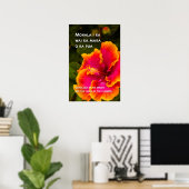 Hawaiian Fuchsia and Oranje Hibiscus Motivatie Poster (Thuiskantoor)