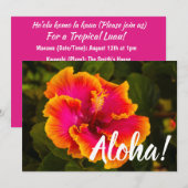 Hawaiian Fuchsia en Oranje Hibiscus uit Kauai Kaart (Voorkant / Achterkant)