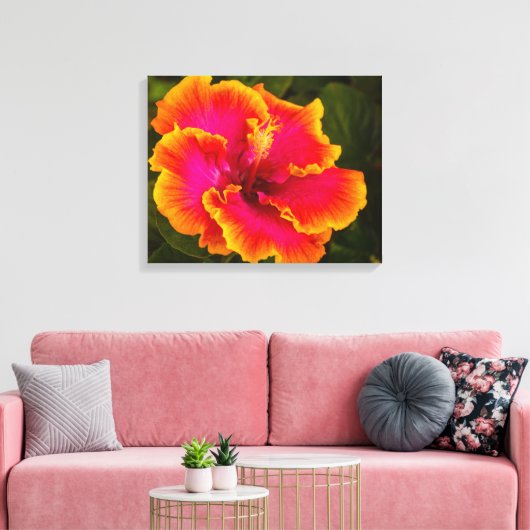 Hawaiian Fuchsia Hibiscus uit Kauai Photography Canvas Afdruk (Insitu (Woonkamer))