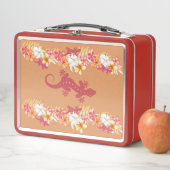 Hawaiian Gecko en Plumeria Retro Lunch Box (In situ)