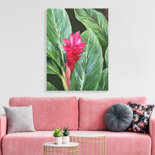 Hawaiian Ginger Flower Painting Canvas Afdruk (Insitu (Woonkamer))