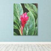 Hawaiian Ginger Flower Painting Canvas Afdruk (Insitu (Houten vloer))