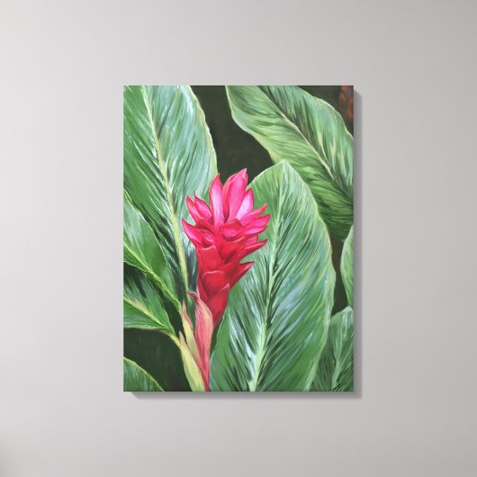 Hawaiian Ginger Flower Painting Canvas Afdruk (Voorkant)