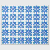 Hawaiian Ginger Quilt Ocean Blue Waterverf Cadeaupapier (Vlak)