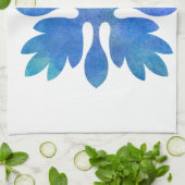 Hawaiian Ginger Quilt Ocean Blue Waterverf Theedoek (Gevouwen)