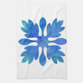 Hawaiian Ginger Quilt Ocean Blue Waterverf Theedoek (Verticaal)