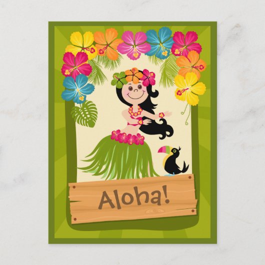 Hawaiian Girl Briefkaart (Voorkant)