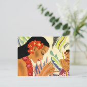 Hawaiian Girl Briefkaart (Staand voorkant)
