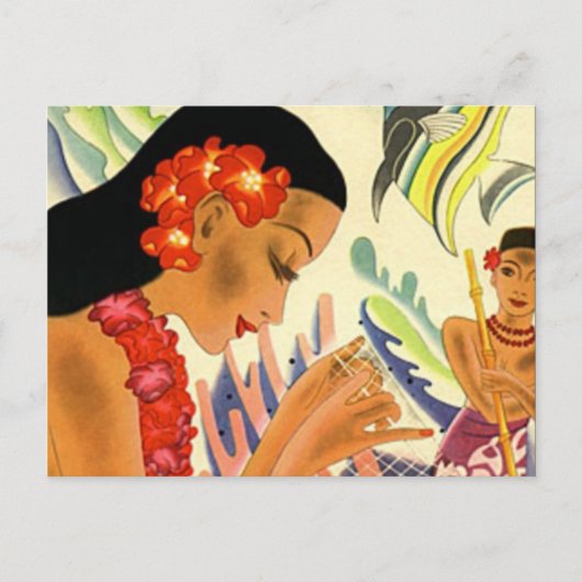 Hawaiian Girl Briefkaart (Voorkant)