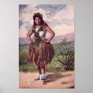 Hawaiian Girl (Circa 1900) Poster