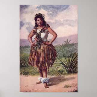 Hawaiian Girl (Circa 1900) Poster