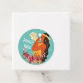 Hawaiian Girl die Conch Shell aanblaast Bedankjes Labels (In situ)