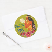 Hawaiian Girl die Conch Shell aanblaast Ronde Sticker (Envelop)