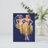 Hawaiian Girl duit op Briefkaart (Staand voorkant)