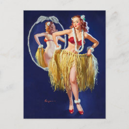 Hawaiian Girl duit op Briefkaart