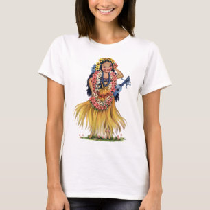 Hawaiian Girl in Hula Outfit Dress T-shirt