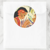 Hawaiian Girl Ronde Sticker (Tas)