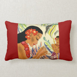 Hawaiian Girl Vintage Poster Kussen