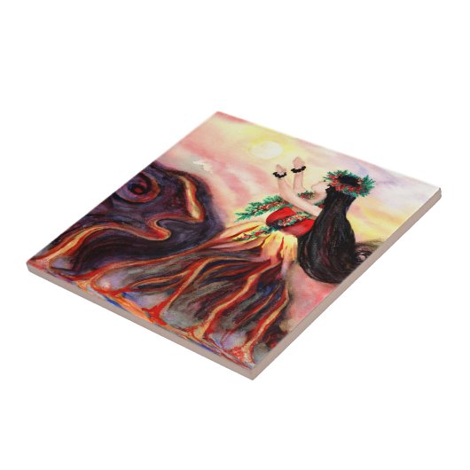 Hawaiian Goddess Pele Ceramic Tegel Tegeltje (Zijkant)