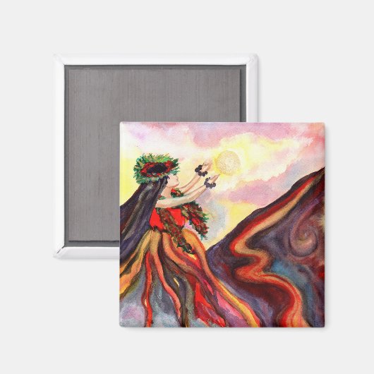 Hawaiian Goddess Pele Magnet (Voorkant / Achterkant)