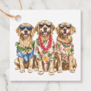 Hawaiian Golden Retriever Dogs Flower Lei Bedankjes Labels