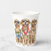Hawaiian Golden Retriever Dogs Flower Lei Papieren Bekers (Achterkant)