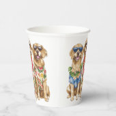 Hawaiian Golden Retriever Dogs Flower Lei Papieren Bekers (Rechts)