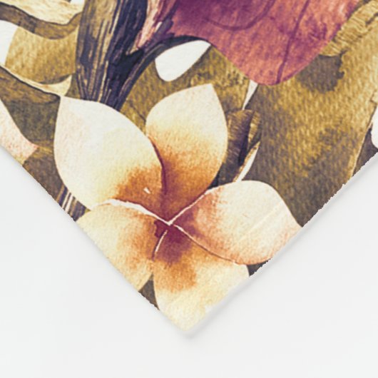 Hawaiian Golden Tropics Elegant  Modern Fleece Deken (Hoek)