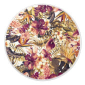 Hawaiian Golden Tropics Elegant  Modern Keramische Knop (Voorkant)