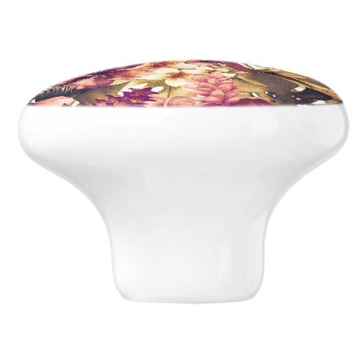 Hawaiian Golden Tropics Elegant  Modern Keramische Knop (Zijkant)