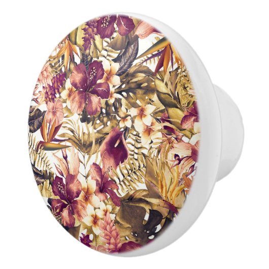 Hawaiian Golden Tropics Elegant  Modern Keramische Knop (Rechts)